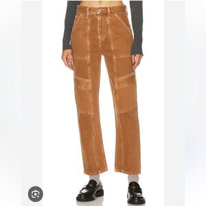 AGOLDE Cooper Cargo jeans in color Beeswax (golden brown) size 28